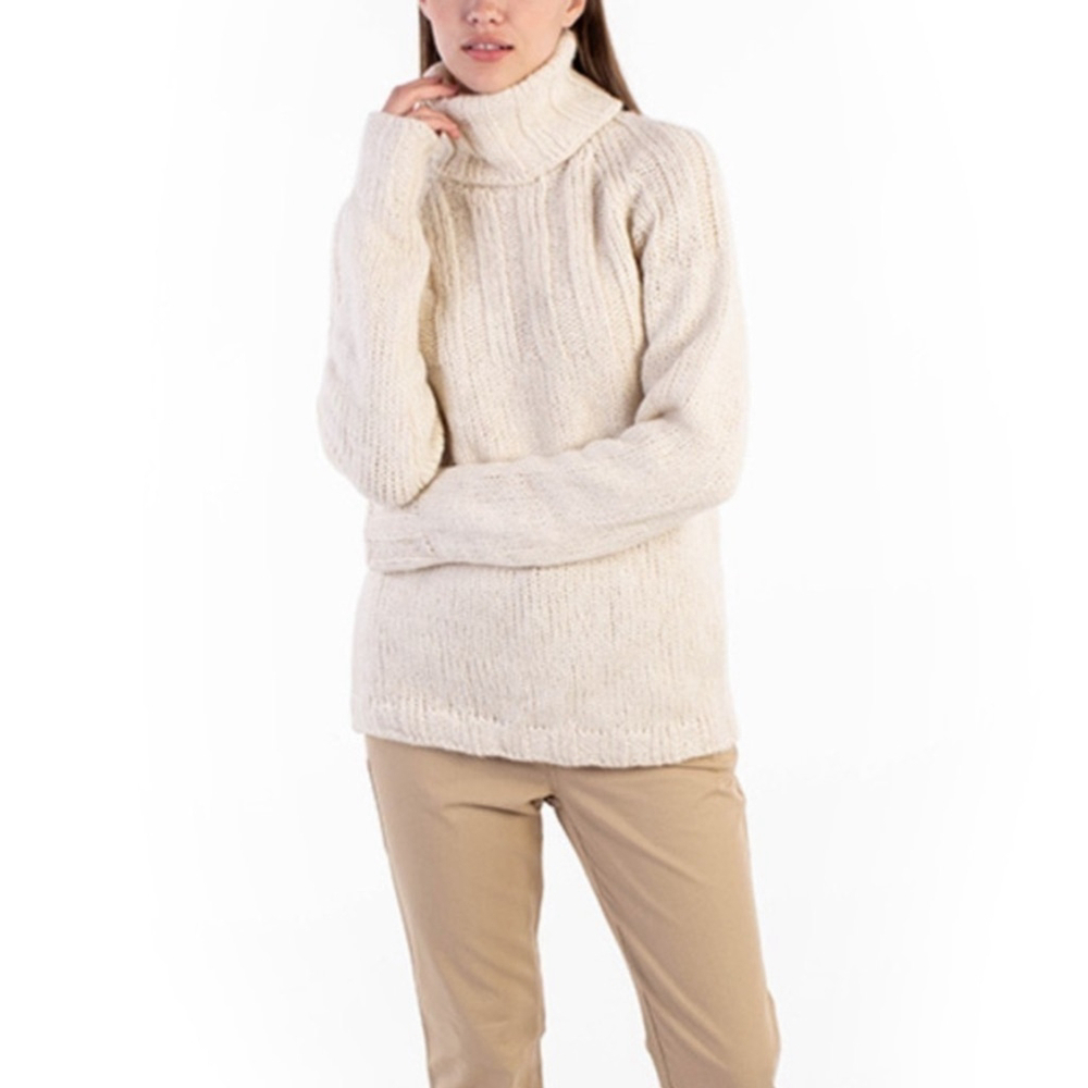 Barbara Bui Turtleneck Sweater Alpaca Silk Blend Chunky Cream Women's US Small